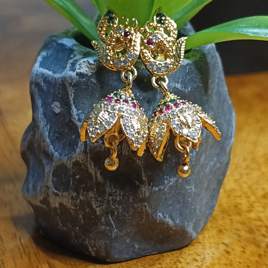 Golden Peacock Jhumki