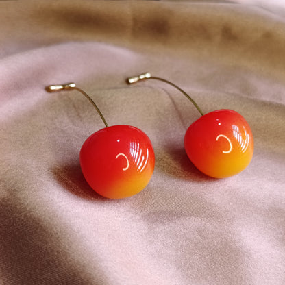 Anti Tarnish Korean Cherry Dangler Earrings