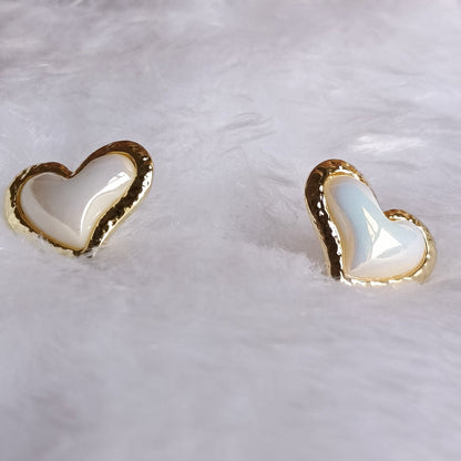 Pearl Heart Stud Earrings