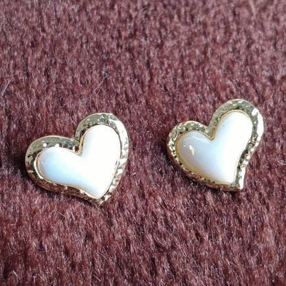 Pearl Heart Stud Earrings