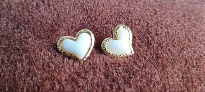 Pearl Heart Stud Earrings