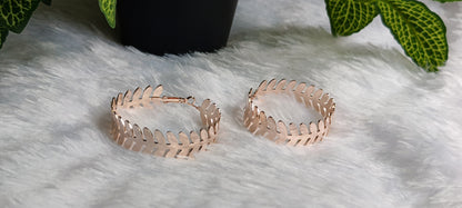 Rose Gold Vine Hoop Earrings