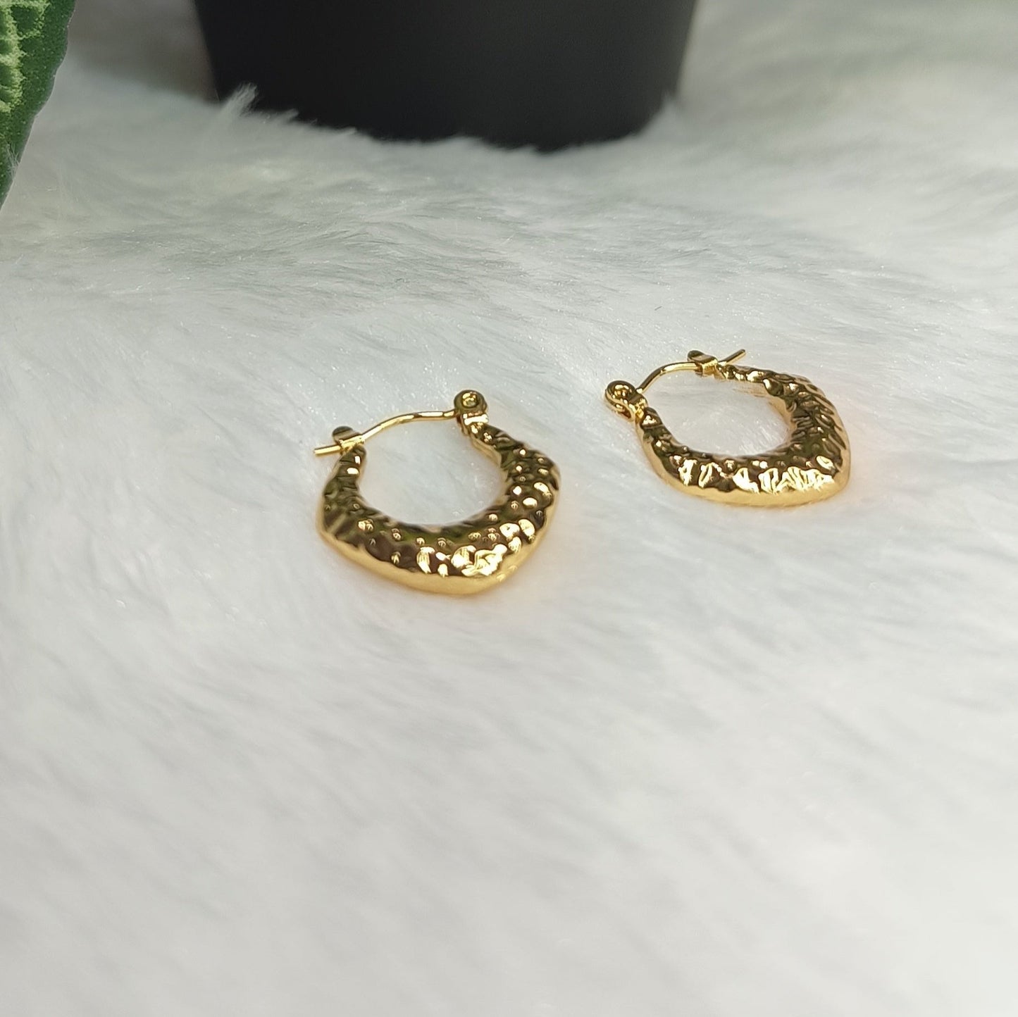 Anna Gold Plated Stainless Steel Hoop Earrings