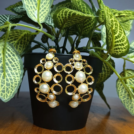 Golden Radiance Pearl Earrings