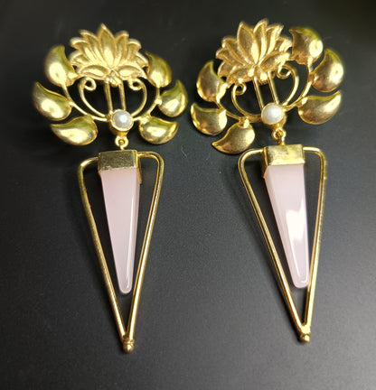 Pink Crystal Statement earrings