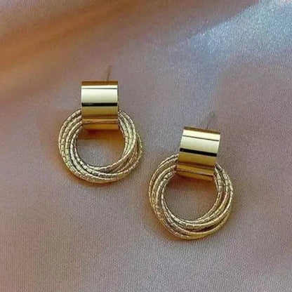 Korean Layered ring stud earrings