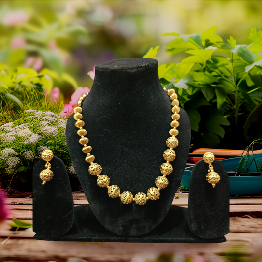 Premium Golden Beads Necklace set