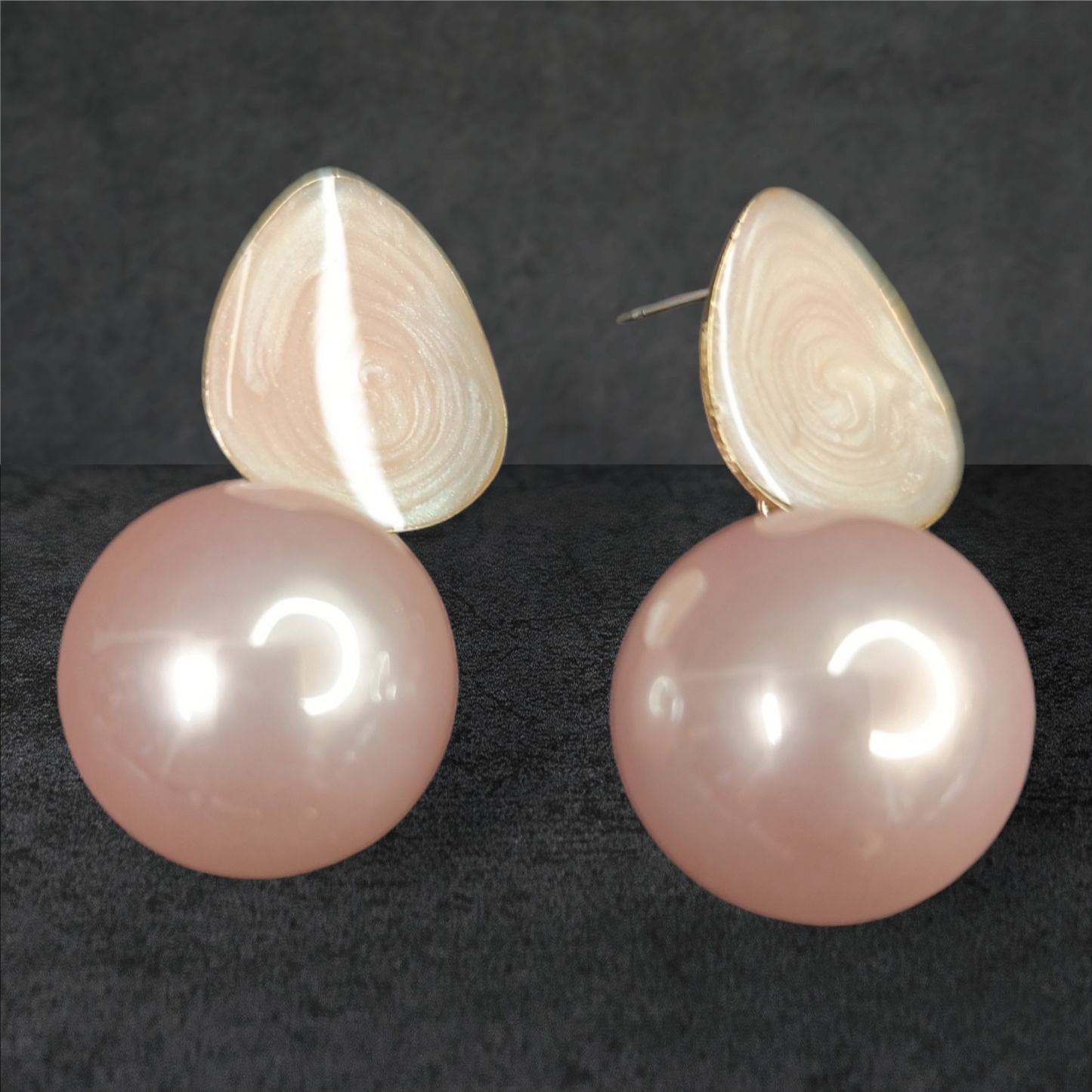 Anjie Peach Pearl Drop Earrings