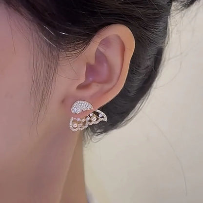 Double Sided Butterfly Stud Korean Earrings