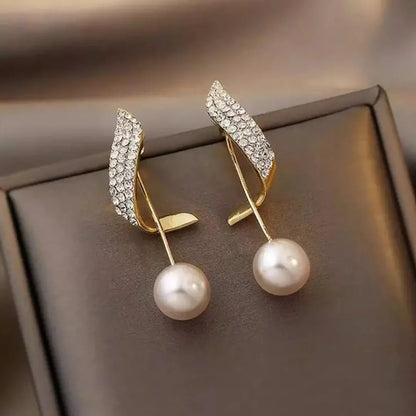 Pearl Wing Stud Korean Earrings