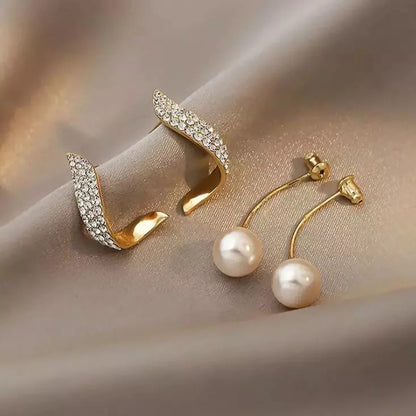 Pearl Wing Stud Korean Earrings