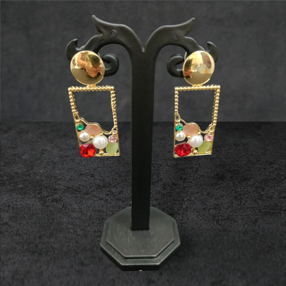 Amory Red Stone Dangle Earrings