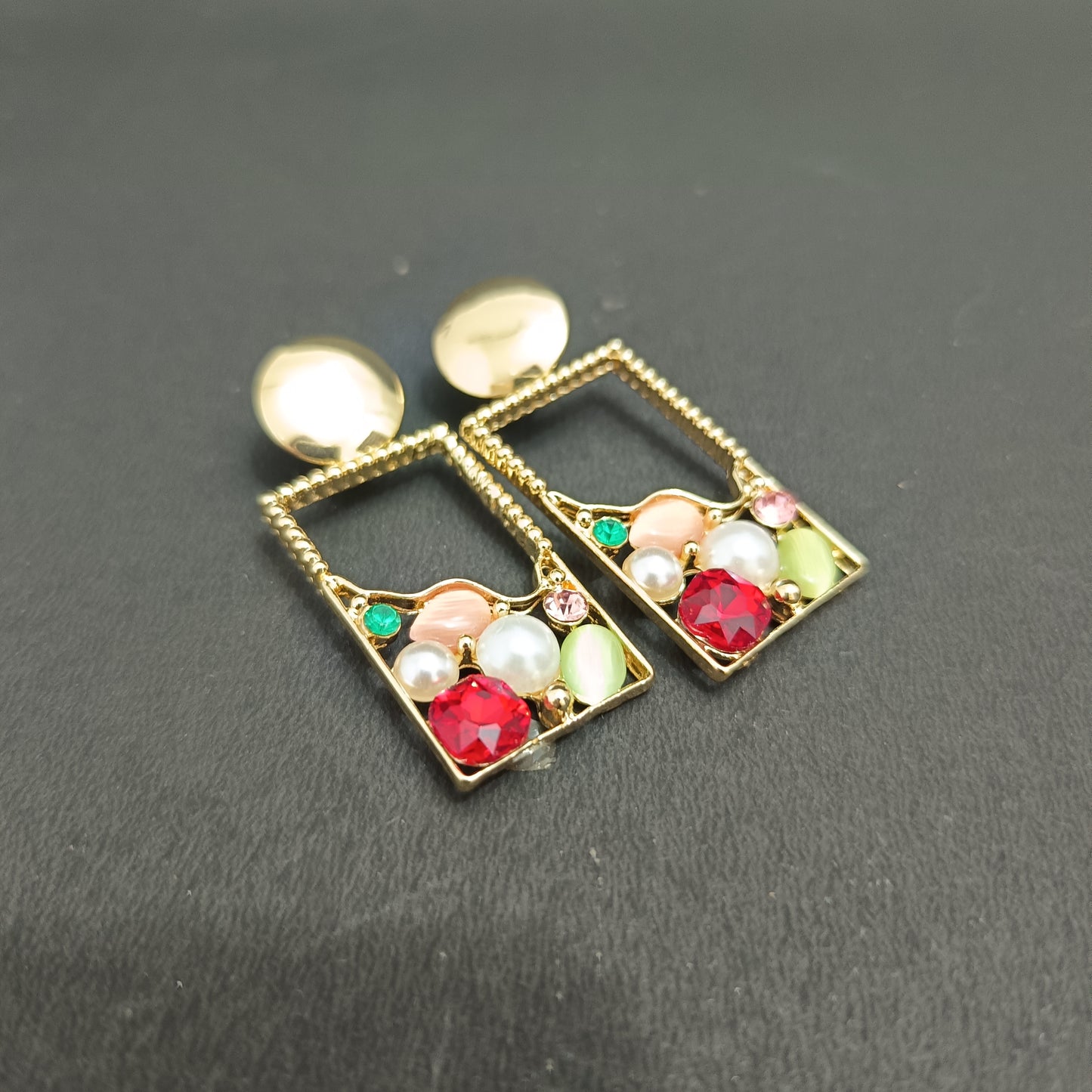 Amory Red Stone Dangle Earrings